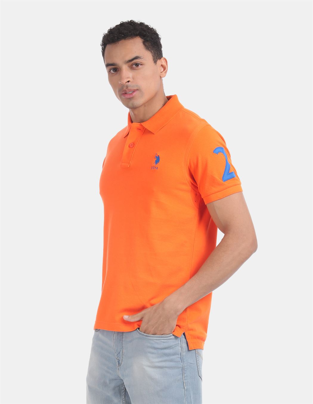 U.S.Polo Assn. Men Casual Wear Orange T-Shirt